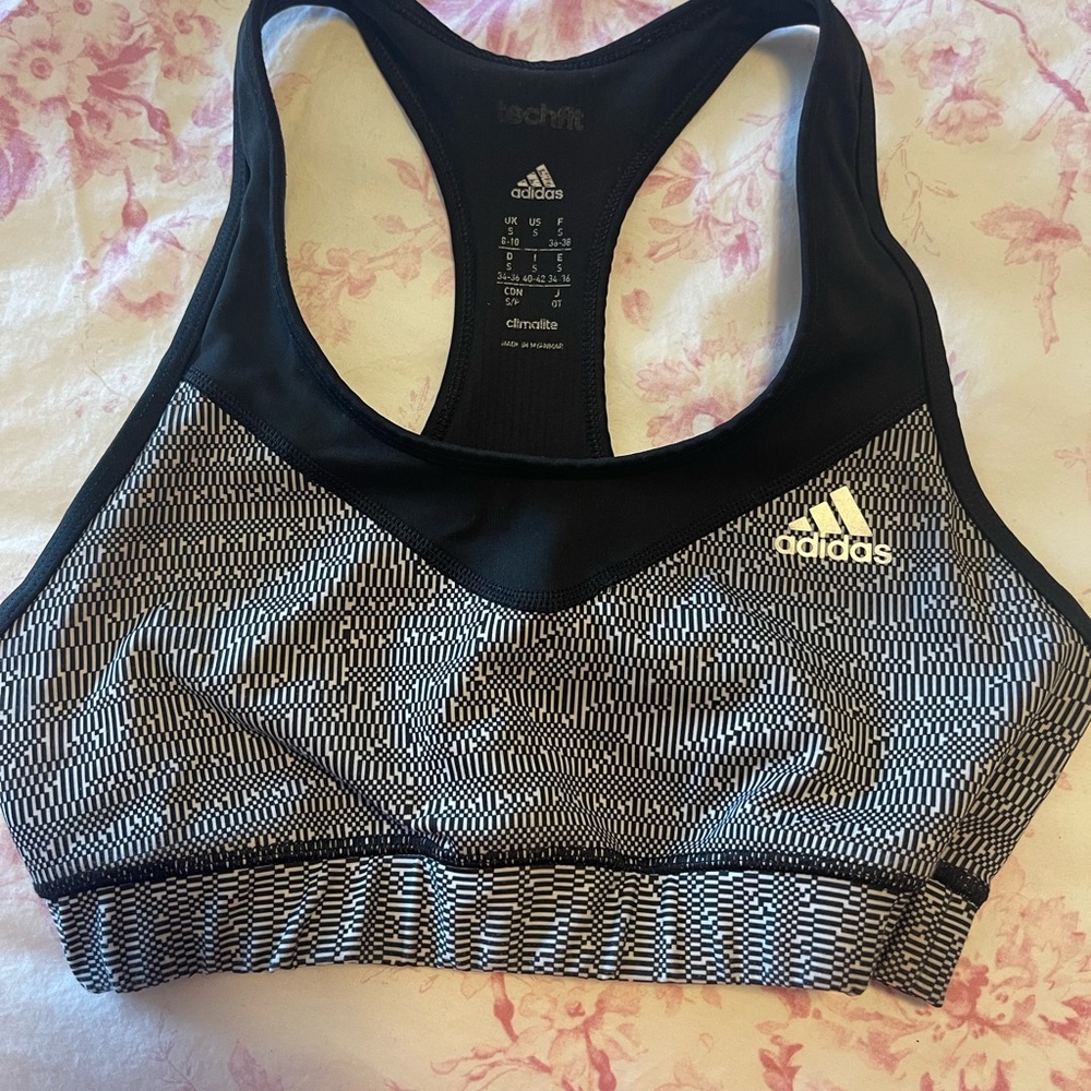 Adidas Black and White Sports Bra